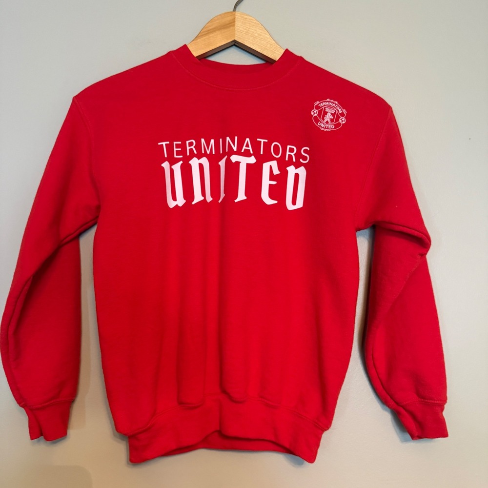 Gildan Heavy Blend Youth Medium Red Terminator United Soccer Sweatshirt Number 3